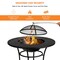 Black 31.5 Inch Fire Pit Dining Table with Removable BBQ Grill